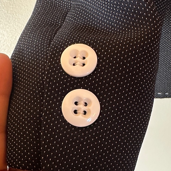 Kasper Women's Black Suit Jacket with Stitch Detail and matching wide leg slacks - Picture 3 of 7